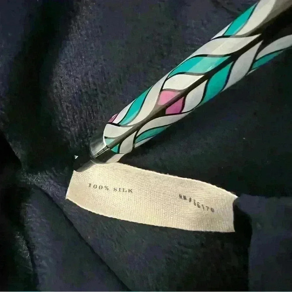 LEIFSDOTTIR Blue Silk Top-Size 6 - Picture 6 of 7